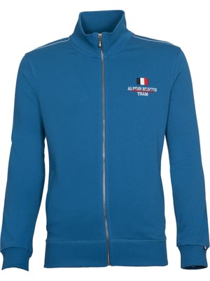 Ar-ma Erkek Tam Fermuar Sweatshirt Yazi Baskili Fleto Cepli Dik Yaka Regular Fit Diagonal Üç İplik K21324922701