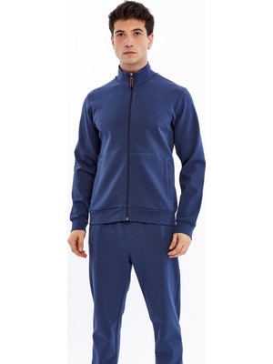 Ar-ma Erkek Tam Fermuar Sweatshirt Baskisiz Basic Fleto Fermuar Cepli Dik Yaka Slim Fit Scuba İnterlok K30324989802