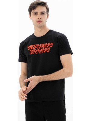 Ar-ma Erkek Bisiklet Yaka Tişört Yazi Baskili Slim Fit Full Süprem Y25344452001