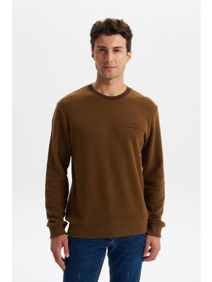 Ar-ma Erkek Bisiklet Yaka Sweatshirt Yazi Baskili Cepsiz Regular Fit Karbon Firçali Selanik K30124698902