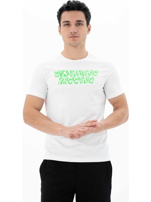 Ar-ma Erkek Bisiklet Yaka Tişört Yazi Baskili Slim Fit Full Süprem Y25344452001