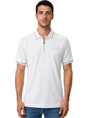 Ar-ma Erkek Polo Yaka Tişört Baskisiz Basic Yaka Fermuarli Regular Fit Çift Toplama Penye Pike Y31374357202