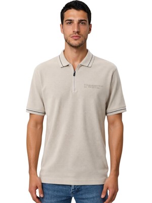 Ar-ma Erkek Polo Yaka Tişört Baskisiz Basic Yaka Fermuarli Regular Fit Çift Toplama Penye Pike Y31374357202