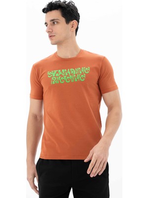 Ar-ma Erkek Bisiklet Yaka Tişört Yazi Baskili Slim Fit Full Süprem Y25344452001