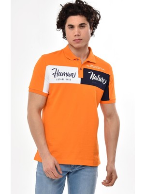 Ar-ma Erkek Polo Yaka Tişört Yazi Baskili Regular Fit Tek Toplama Licrali Pike Y22374301301