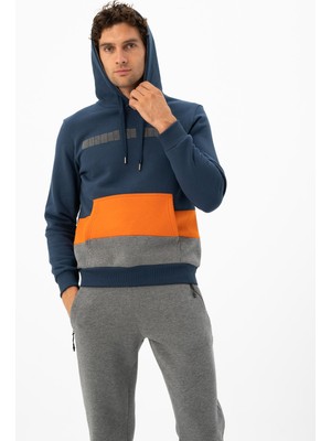 Ar-ma Erkek Kapşonlu Sweatshirt Yazi Baskili Kanguru Cepli Regular Fit Şardonlu Üç İplik K24254928101