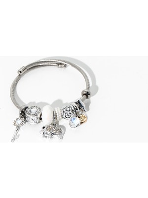 Biem Accessory Biem Pandora Model Gümüş Renk Bileklik Beyaz