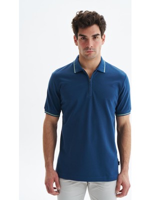 Ar-ma Erkek Polo Yaka Tişört Baskisiz Basic Yaka Fermuarli Regular Fit Çift Toplama Penye Pike Y29374354202