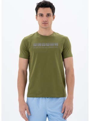 Ar-ma Erkek Bisiklet Yaka Tişört Yazi Baskili Slim Fit Full Süprem Y25344451801