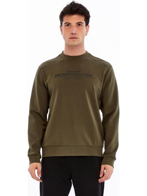 Ar-ma Erkek Bisiklet Yaka Sweatshirt Yazi Baskili Cepsiz Slim Fit Scuba İnterlok K30124685502