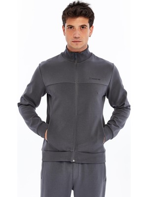 Ar-ma Erkek Tam Fermuar Sweatshirt Yazi Baskili Fleto Cepli Dik Yaka Slim Fit Scuba İnterlok K30324989902