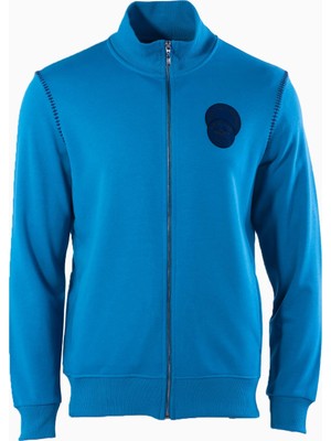 Ar-ma Erkek Tam Fermuar Sweatshirt Yazi Baskili Fleto Cepli Dik Yaka Regular Fit Diagonal Üç İplik K22324923001