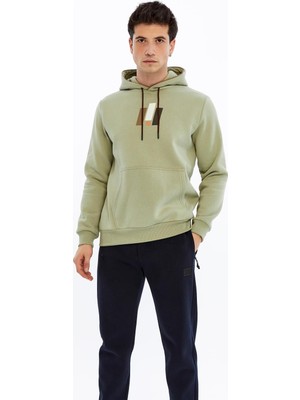 Ar-ma Erkek Kapşonlu Sweatshirt Yazi Baskili Kanguru Cepli Regular Fit Şardonlu Üç İplik K30254628502