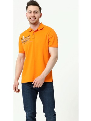Ar-ma Erkek Polo Yaka Tişört Yazi Baskili Regular Fit Tek Toplama Licrali Pike Y22374300701