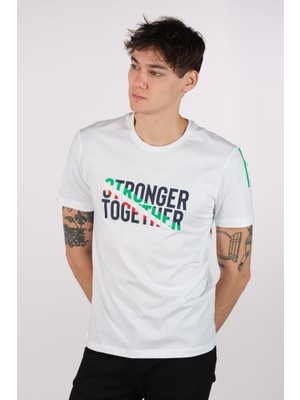 Ar-ma Erkek Bisiklet Yaka Tişört Yazi Baskili Regular Fit Penye Süprem Y22344401601