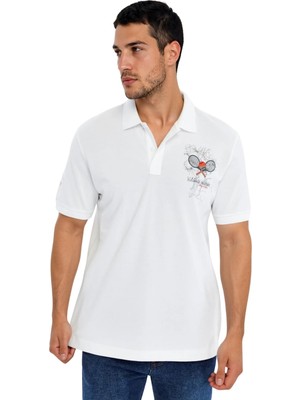 Ar-ma Erkek Polo Yaka Tişört Resim Baskili Regular Fit Çift Toplama Penye Pike Y31374357702