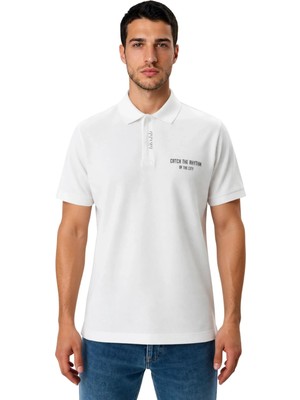 Ar-ma Erkek Polo Yaka Tişört Yazi Baskili Regular Fit Çift Toplama Penye Pike Y31374357902