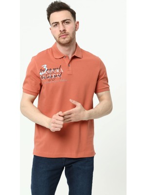 Ar-ma Erkek Polo Yaka Tişört Yazi Baskili Regular Fit Tek Toplama Licrali Pike Y22374300701