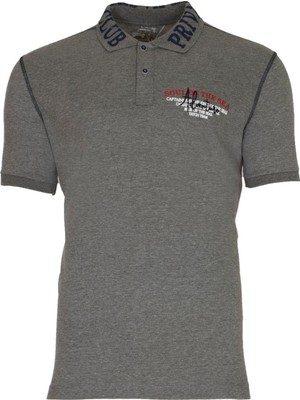 Ar-ma Erkek Polo Yaka Tişört Yazi Baskili Regular Fit Tek Toplama Licrali Pike Y21374271201