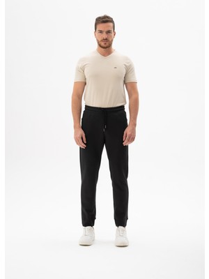 Ar-ma Erkek Eşofman Alti Yazi Baskili Basic Yandan Ve Arkadan Fermuar Cepli Normal Paça Slim Fit Diagonal Üç İplik K24174961801