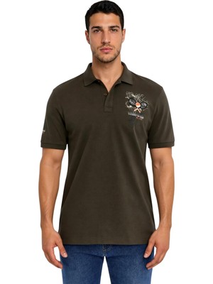 Ar-ma Erkek Polo Yaka Tişört Resim Baskili Regular Fit Çift Toplama Penye Pike Y31374357702