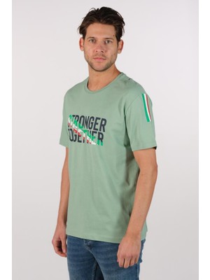 Ar-ma Erkek Bisiklet Yaka Tişört Yazi Baskili Regular Fit Penye Süprem Y22344401601