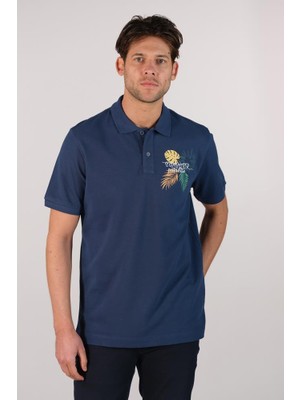 Ar-ma Erkek Polo Yaka Tişört Yazi Baskili Regular Fit Çift Toplama Penye Pike Y22374350001