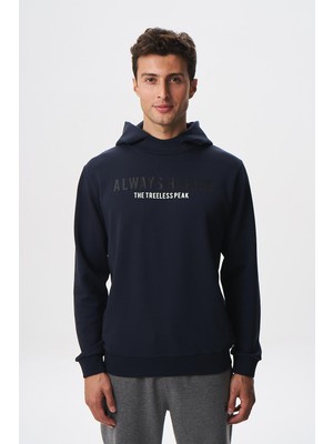 Ar-ma Erkek Kapşonlu Sweatshirt Yazi Baskili Kanguru Cepli Slim Fit Scuba İnterlok K28254988701