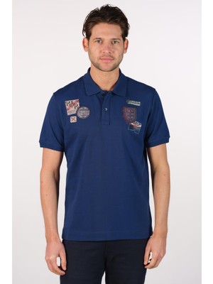 Ar-ma Erkek Polo Yaka Tişört Resim Baskili Regular Fit Tek Toplama Licrali Pike Y22374300501