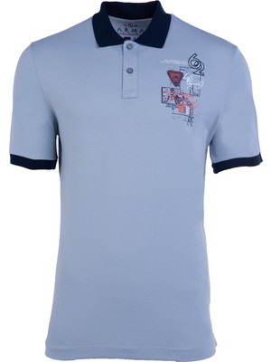 Ar-ma Erkek Polo Yaka Tişört Yazi Baskili Regular Fit Tek Toplama Licrali Pike Y21374275201