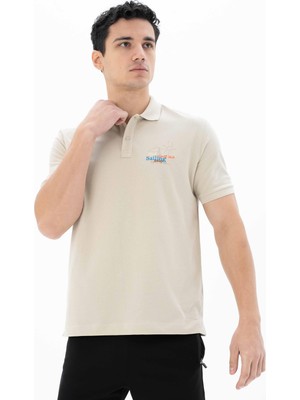 Ar-ma Erkek Polo Yaka Tişört Yazi Baskili Regular Fit Çift Toplama Penye Pike Y25374351901