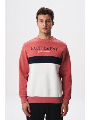 Ar-ma Erkek Bisiklet Yaka Sweatshirt Yazi Baskili Cepsiz Regular Fit Şardonlu Üç İplik K28124602701