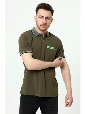Ar-ma Erkek Polo Yaka Tişört Yazi Baskili Regular Fit Tek Toplama Licrali Pike Y22374300601
