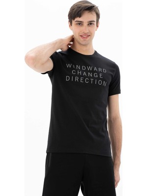 Ar-ma Erkek Bisiklet Yaka Tişört Yazi Baskili Slim Fit Full Süprem Y25364451701