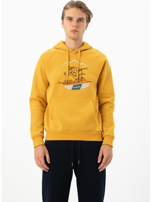 Ar-ma Erkek Kapşonlu Sweatshirt Yazi Baskili Kanguru Cepli Regular Fit Şardonlu Üç İplik K24254927901