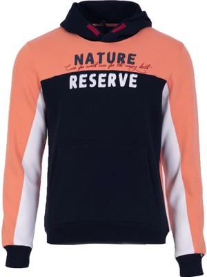 Ar-ma Erkek Kapşonlu Sweatshirt Yazi Baskili Kanguru Cepli Regular Fit Şardonlu Üç İplik K22254919501