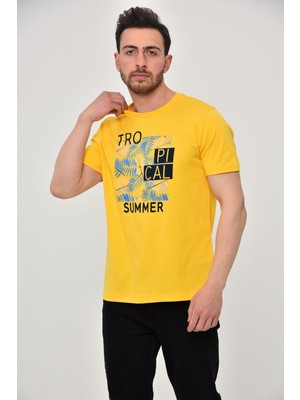 Ar-ma Erkek Bisiklet Yaka Tişört Yazi Baskili Regular Fit Penye Süprem Y22344402501