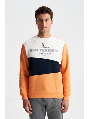 Ar-ma Erkek Bisiklet Yaka Sweatshirt Yazi Baskili Cepsiz Regular Fit Şardonlu Üç İplik K28124602801