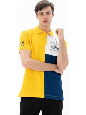 Ar-ma Erkek Polo Yaka Tişört Resim Baskili Regular Fit Tek Toplama Licrali Pike Y25374303501