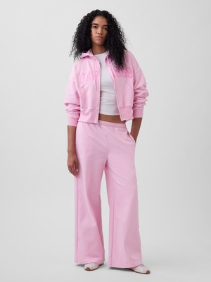 Gap Kadın Açık Pembe Fransız Havlu Kumaş 1969 Logo Baggy Eşofman Altı
