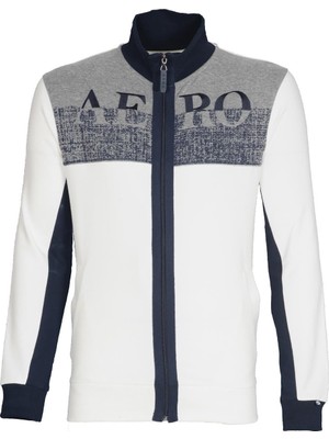 Ar-ma Erkek Tam Fermuar Sweatshirt Yazi Baskili Fleto Cepli Dik Yaka Regular Fit Karbon Firçali Licrali 2 İplik K21324992101