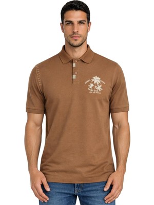 Ar-ma Erkek Polo Yaka Tişört Resim Baskili Regular Fit Çift Toplama Penye Pike Y31374358402
