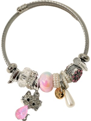 Biem Accessory Biem Pandora Model Çelik Bileklik Pembe2