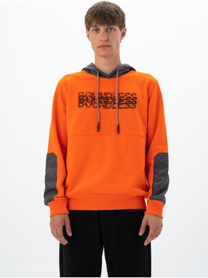 Ar-ma Erkek Kapşonlu Sweatshirt Yazi Baskili Cepsiz Regular Fit Diagonal Üç İplik K26254926101