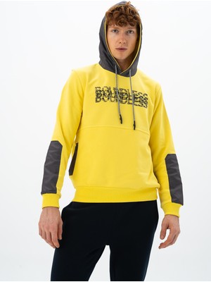 Ar-ma Erkek Kapşonlu Sweatshirt Yazi Baskili Cepsiz Regular Fit Diagonal Üç İplik K26254926101