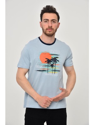 Ar-ma Erkek Bisiklet Yaka Tişört Resim Baskili Regular Fit Penye Süprem Y22344402701