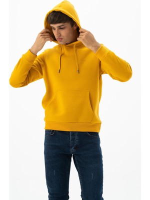 Ar-ma Erkek Kapşonlu Sweatshirt Baskisiz Kanguru Cepli Regular Fit Şardonlu Üç İplik K24254928801