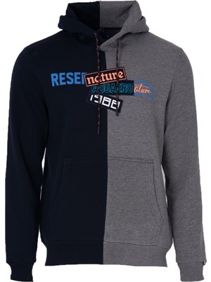 Ar-ma Erkek Kapşonlu Sweatshirt Yazi Baskili Kanguru Cepli Regular Fit Şardonlu Üç İplik K22254919001