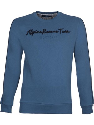 Ar-ma Erkek Bisiklet Yaka Sweatshirt Yazi Baskili Cepsiz Regular Fit Şardonlu Üç İplik K21124908002