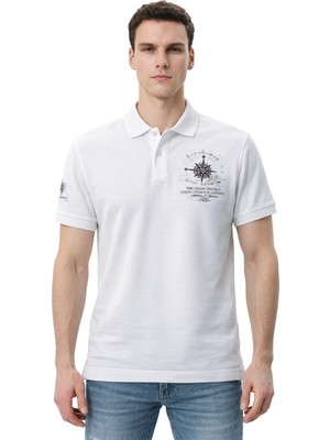 Ar-ma Erkek Polo Yaka Tişört Resim Baskili Regular Fit Çift Toplama Penye Pike Y31374358902